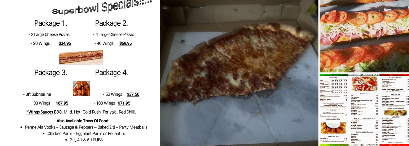 TJ’s Pizza Menu