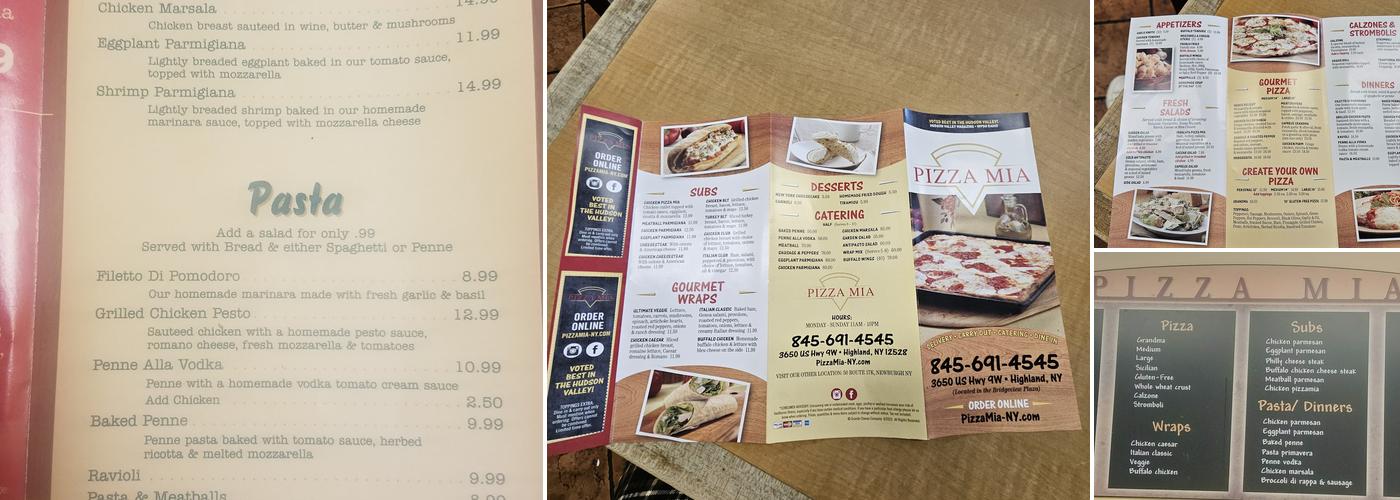 Pizza Mia Menu
