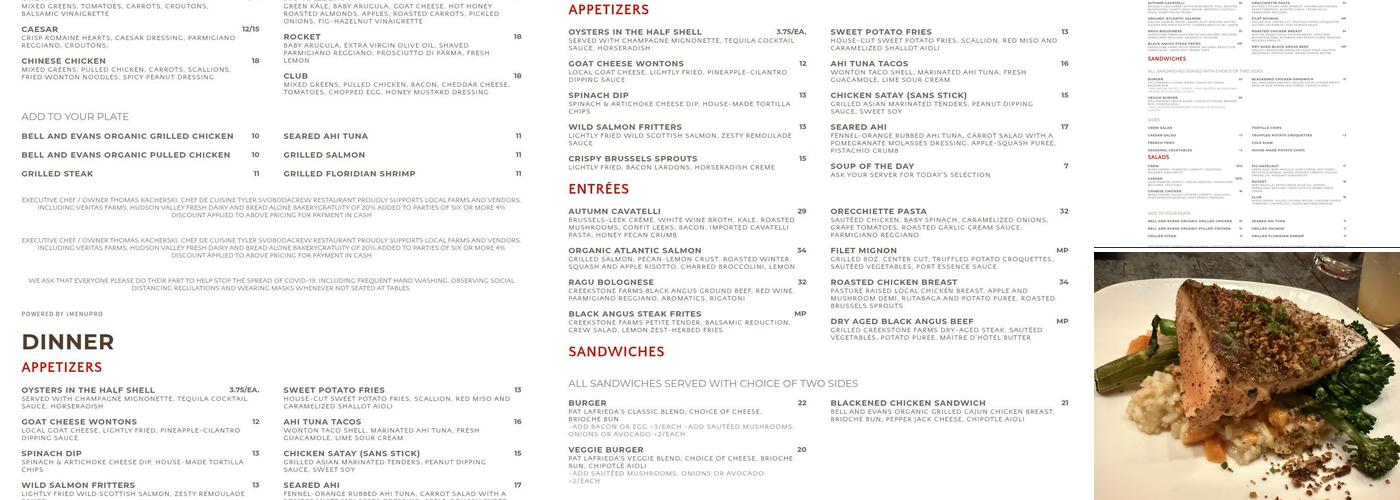 Crew Restaurant & Bar Menu