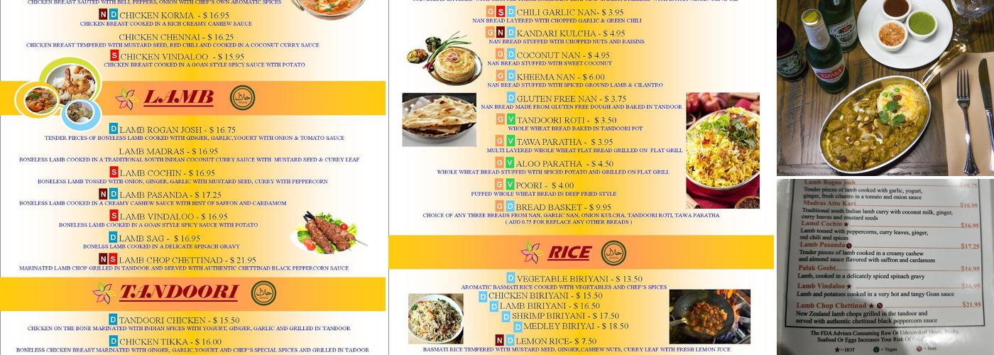 Tanjore Cuisine Of India Menu