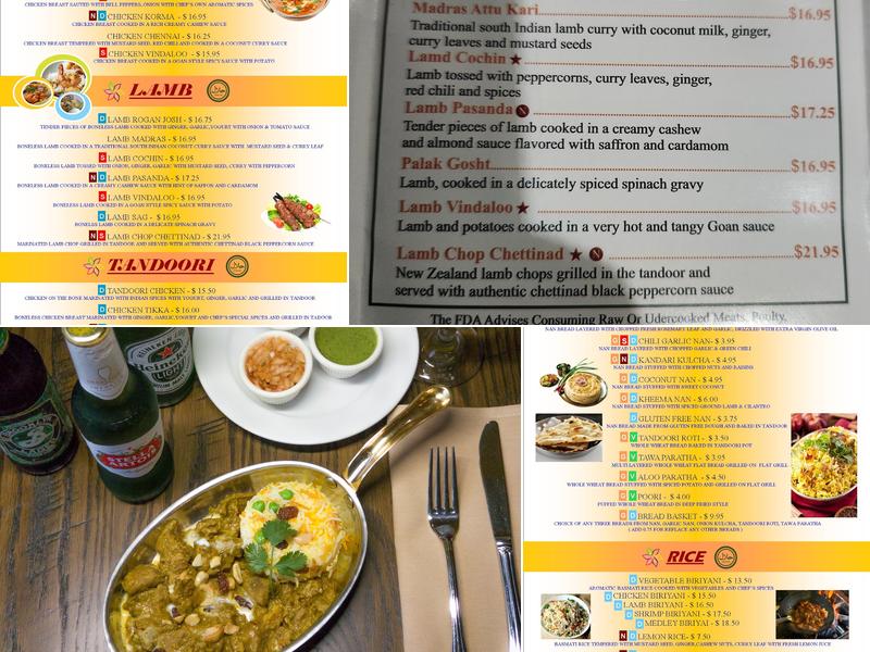 Tanjore Cuisine Of India Menu