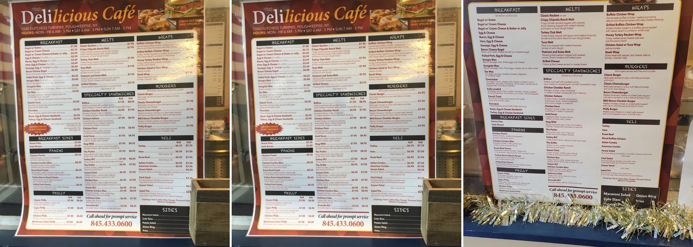 Delilicious Cafe Inc Menu