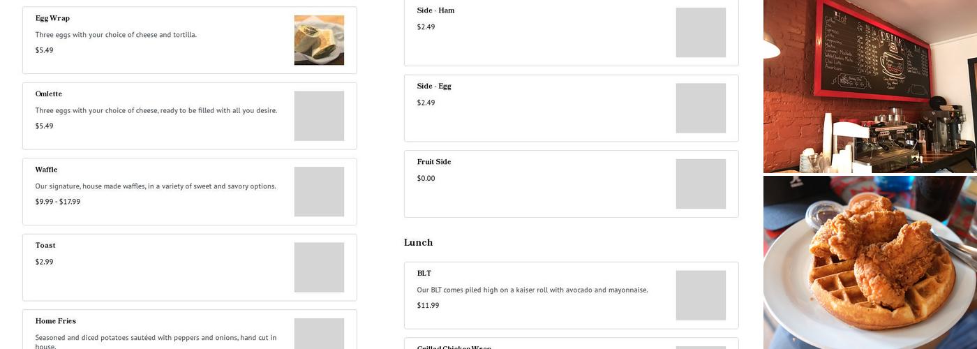 The Poughkeepsie Grind Menu