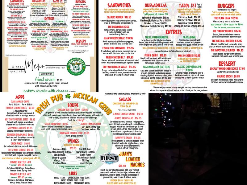 Juan Murphys Menu