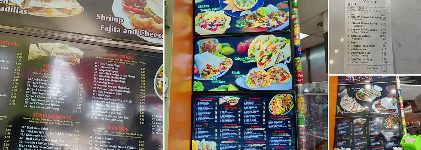 Fresco Tortillas Menu