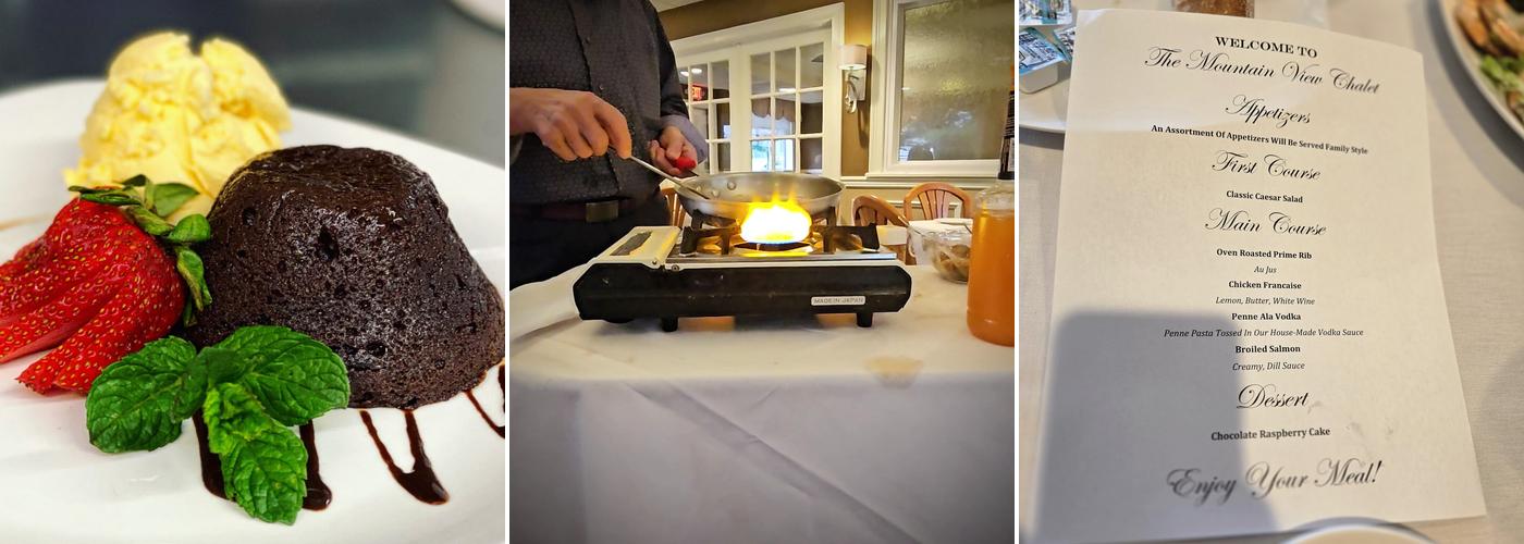 Mountain View Chalet Menu