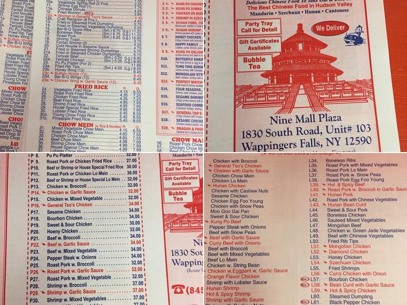 Chinatown Menu