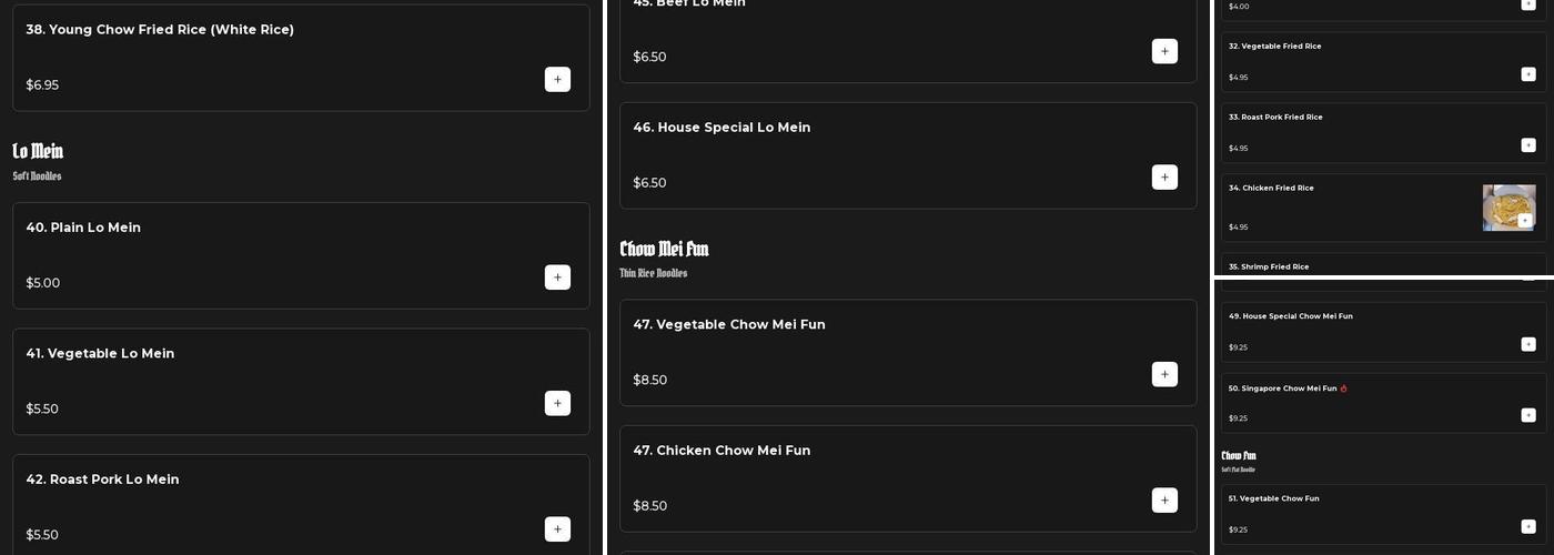 China Rose Menu