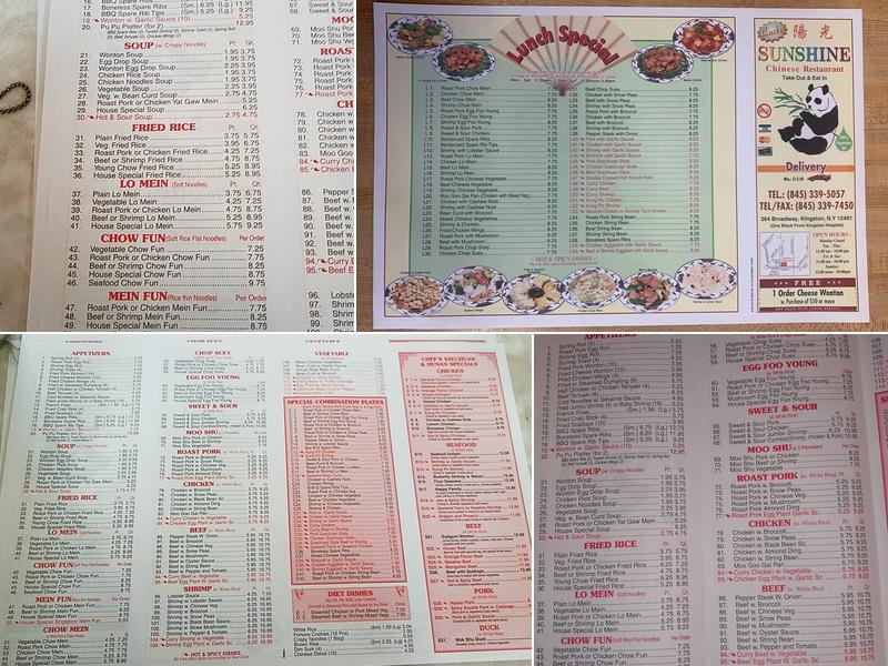 Sunshine Menu