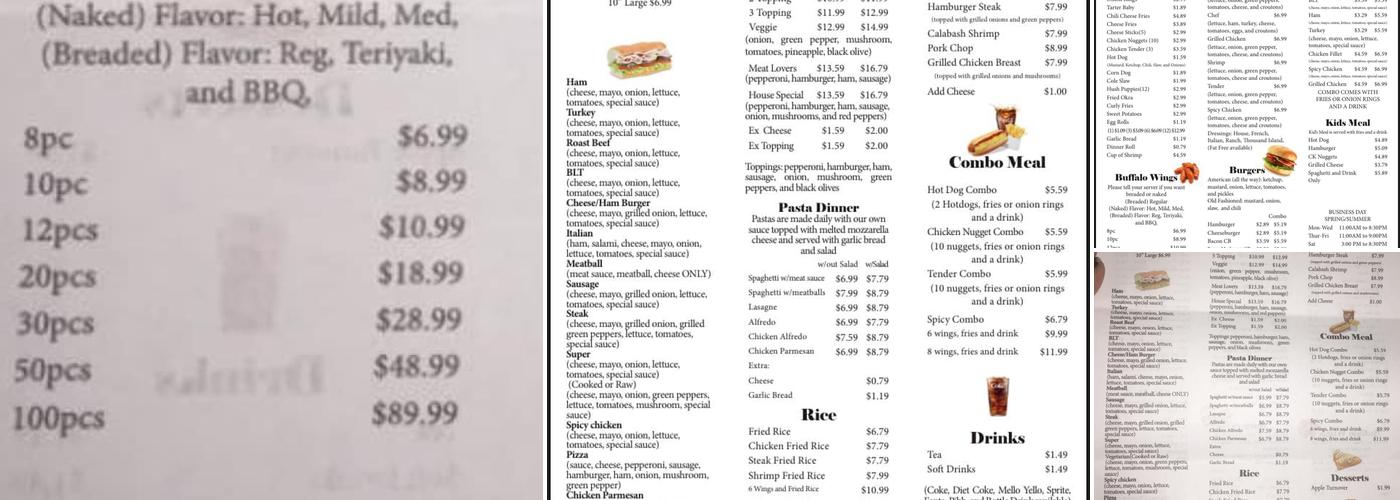 Jack's Pizza & Hot Subs Menu