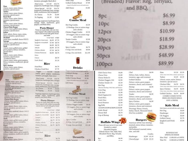 Jack's Pizza & Hot Subs Menu
