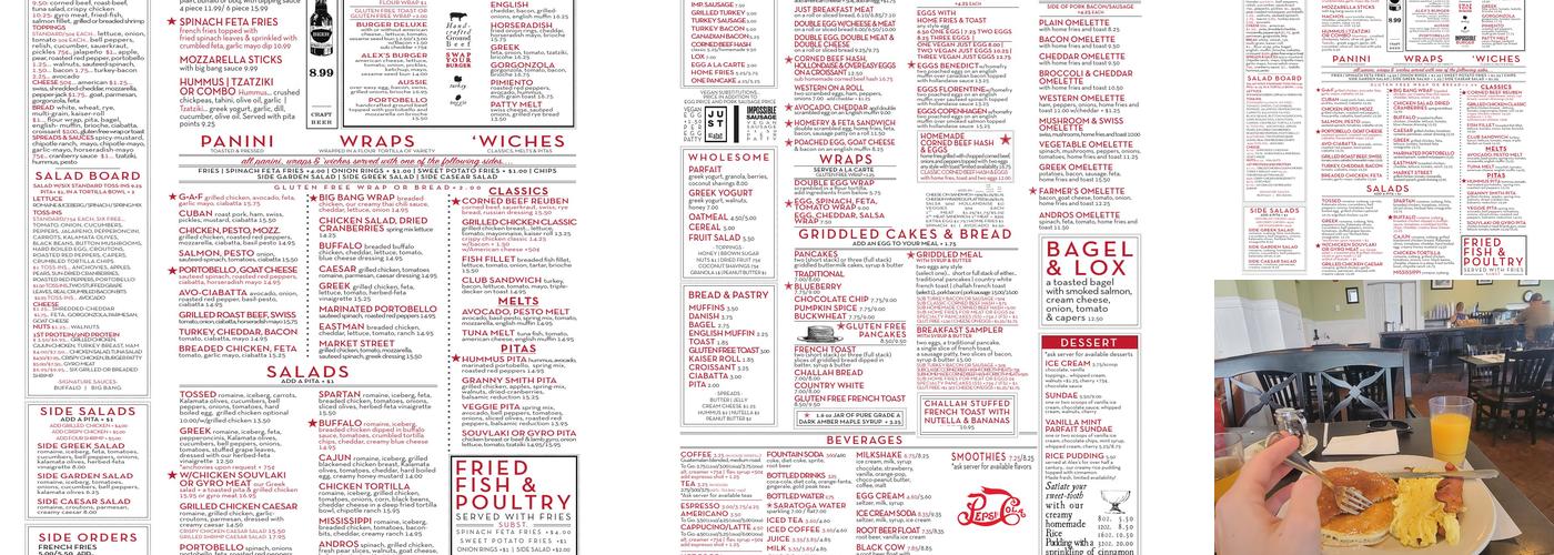 Alex's Restaurant Menu