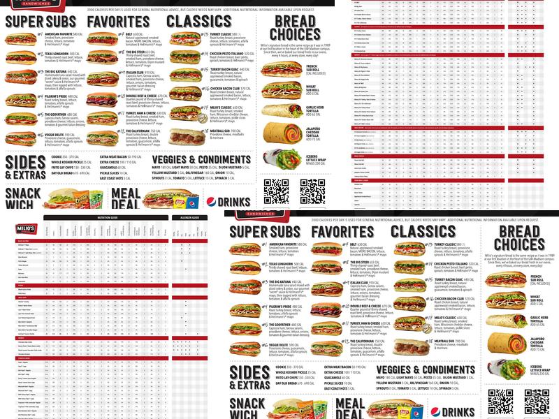 Milio's Sandwiches Menu
