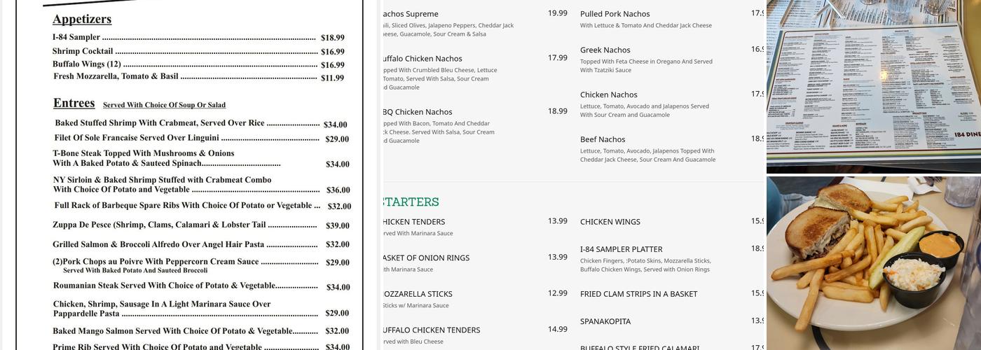 I-84 Diner Menu
