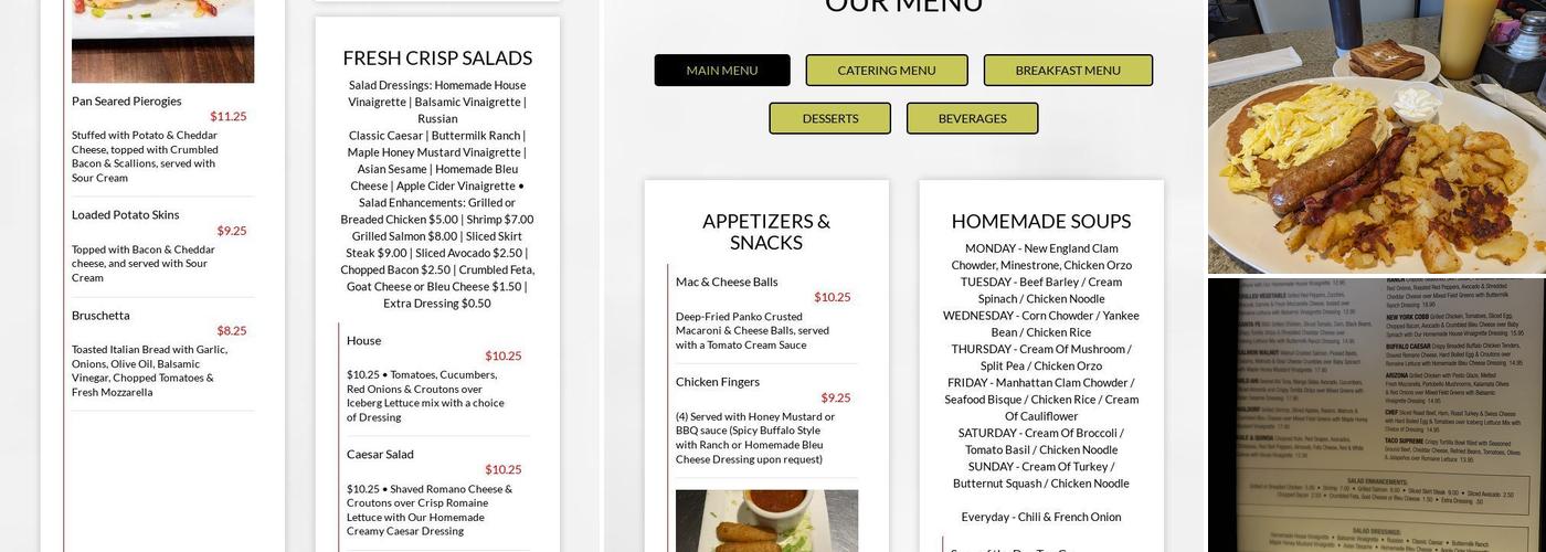 Kings Valley Diner Menu