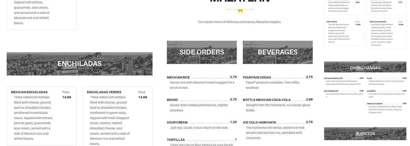 Señor Peppers Menu