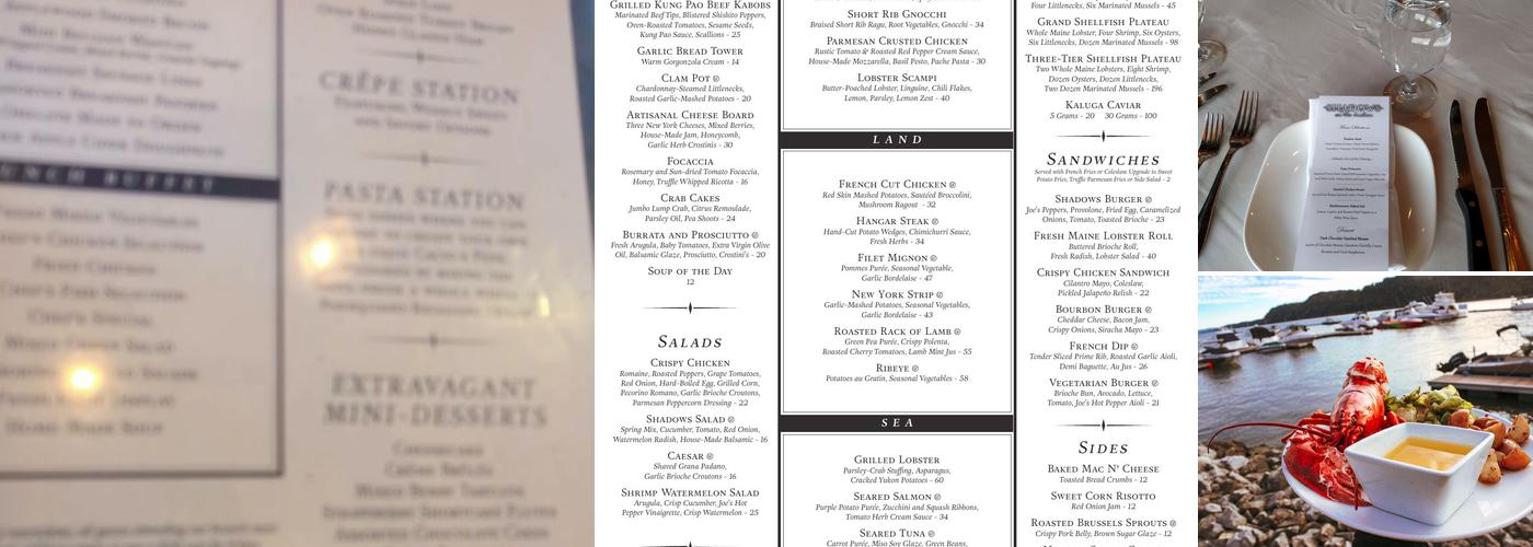 Shadows on the Hudson Menu
