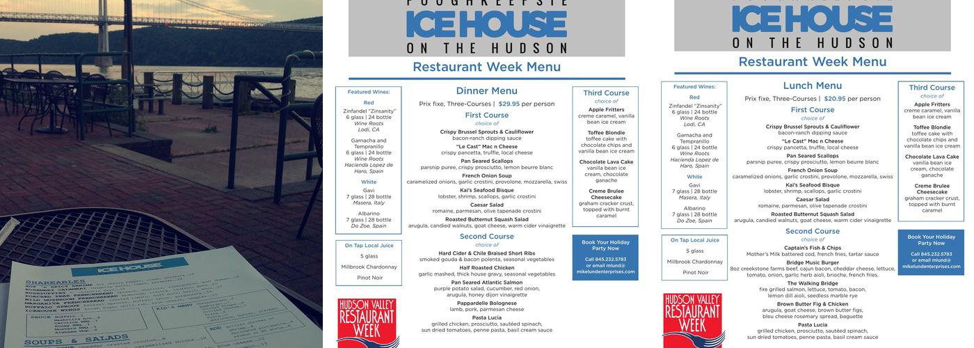 Poughkeepsie Ice House on the Hudson Menu