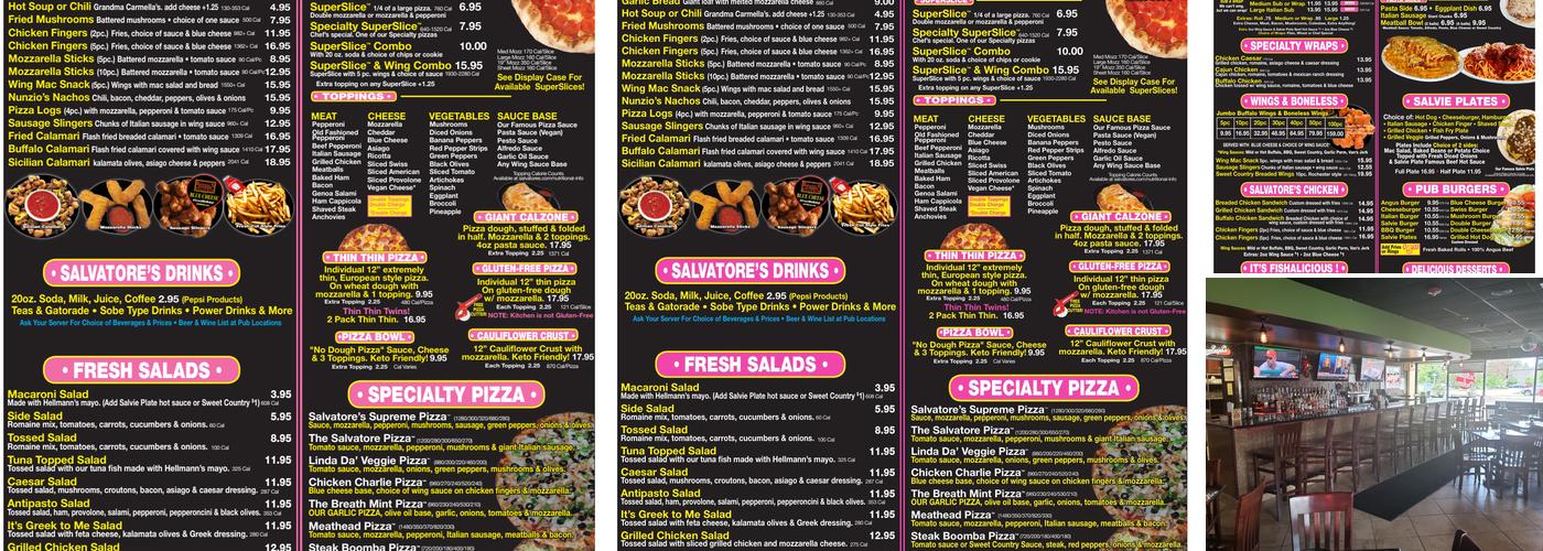Salvatore's Old Fashioned Pizzeria Menu
