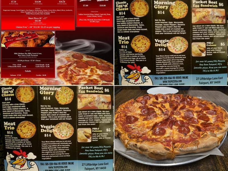 Tk's Pizzeria Menu