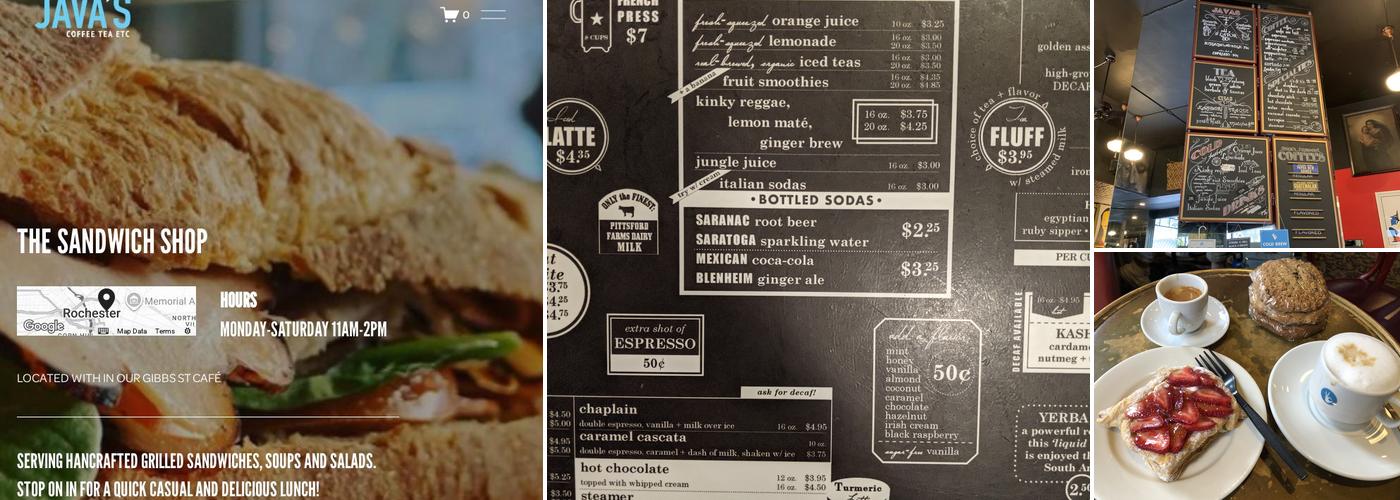 Java's Cafe Menu