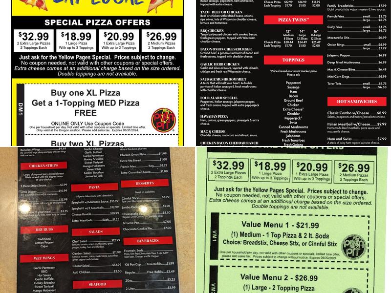 Pizza Pit - Oregon Menu