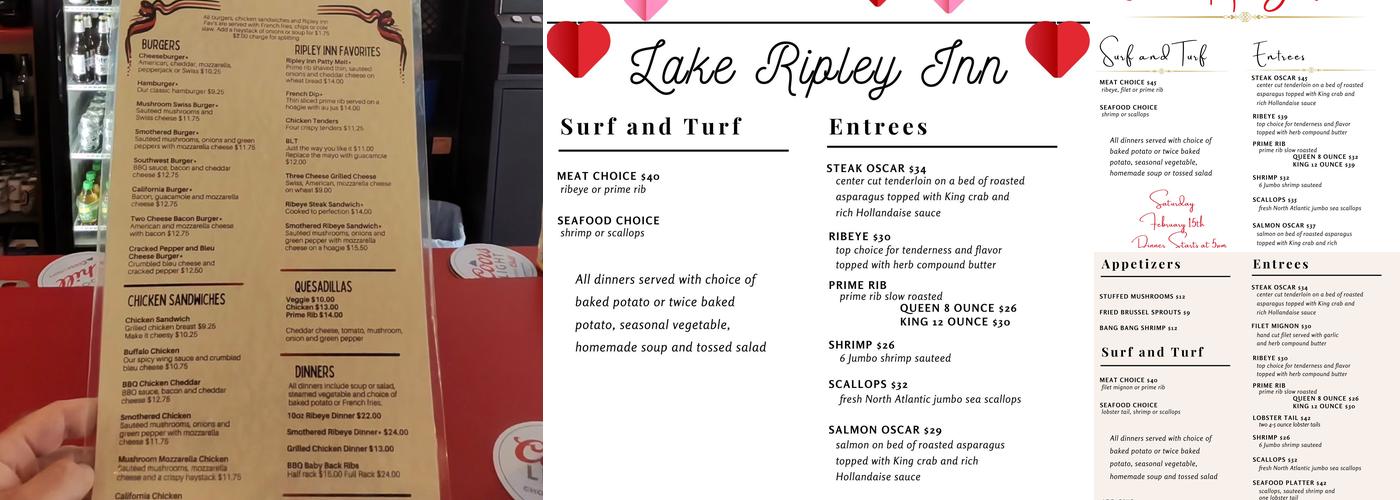Hering's Lake Ripley Inn Menu