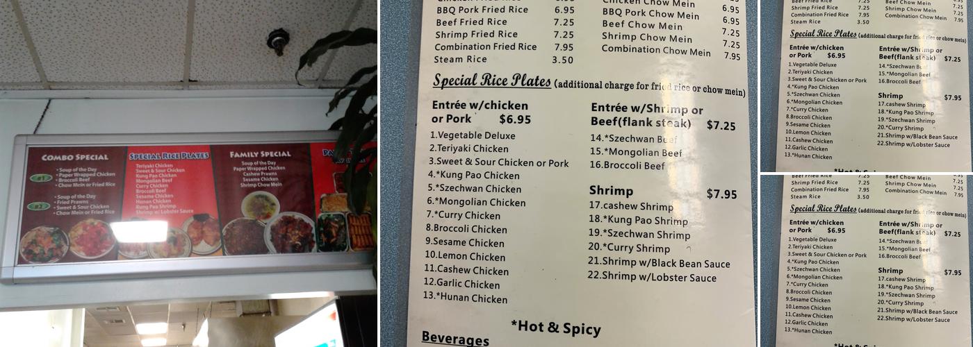 A Taste of the Orient Menu