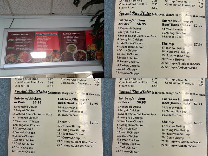 A Taste of the Orient Menu