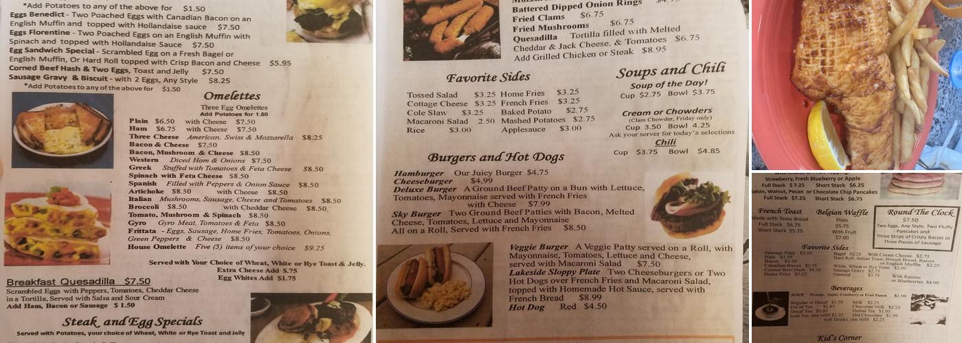 Lakeside Restaurant Menu