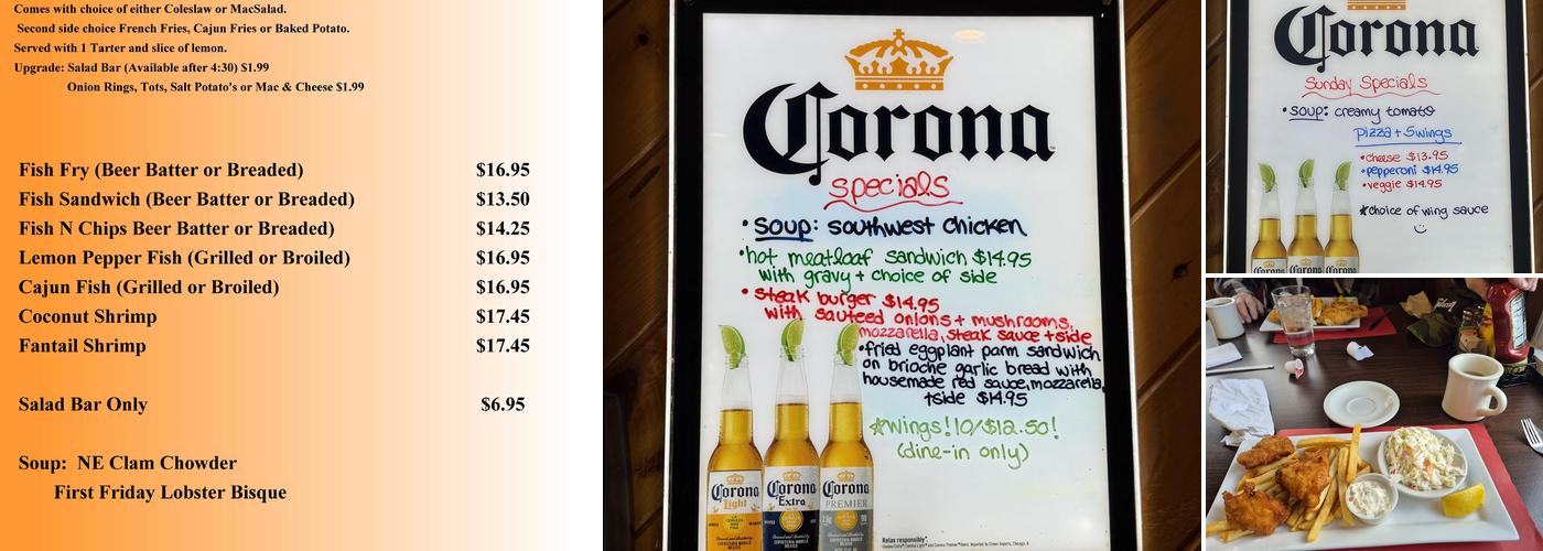 Rush Creekside Inn Menu