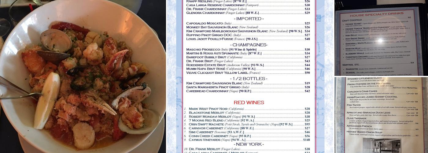 Hedges Nine Mile Point Restaurant Menu