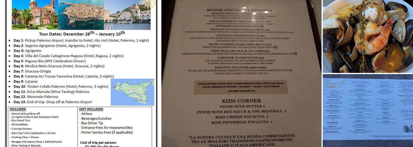 Lemoncello Italian Restaurant & Bar Menu