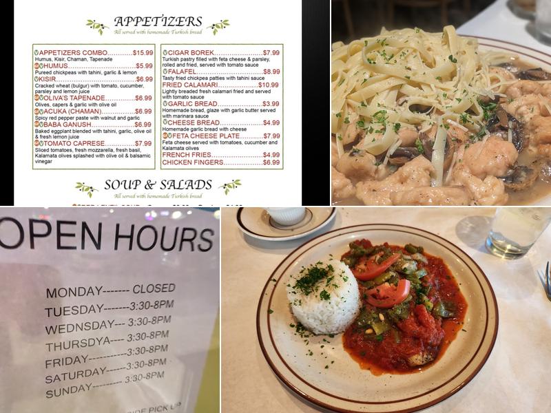 OLIVA Italian Mediterranean Cuisine Menu