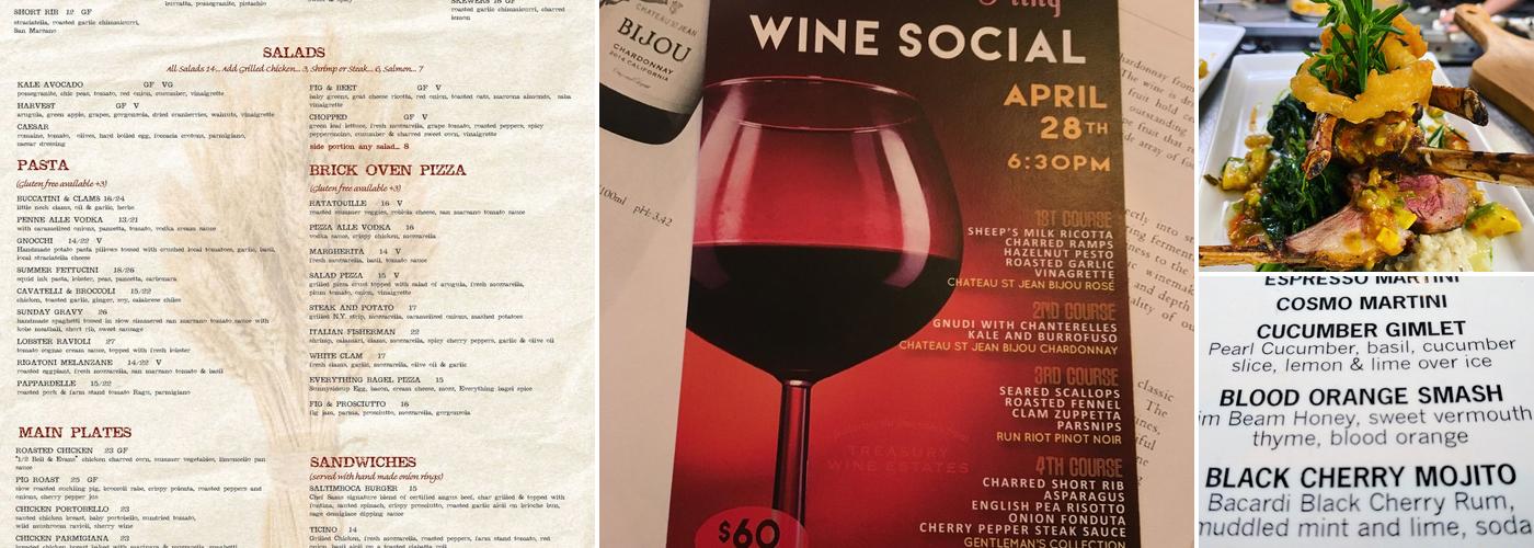 Carl Anthony Trattoria Menu