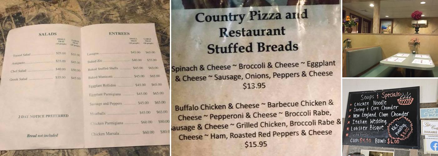 Country Pizza& Restaurant Menu