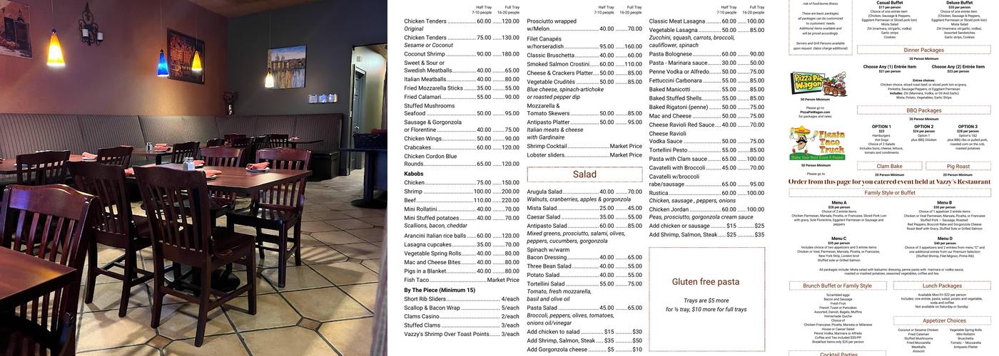 Vazzy's Osteria Menu