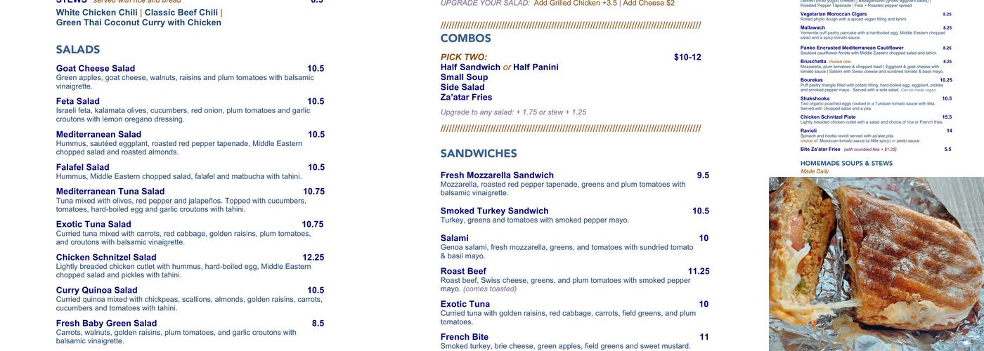 Bite Menu