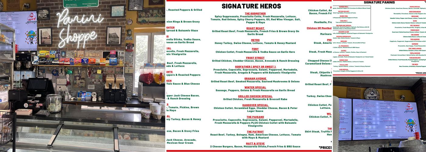 Anthony & Son Panini Shoppe Menu