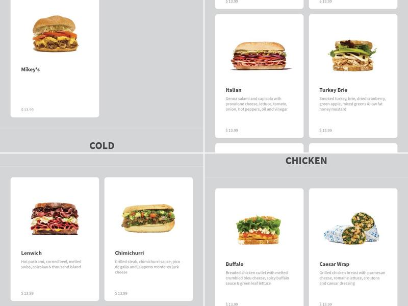 Lenwich Menu