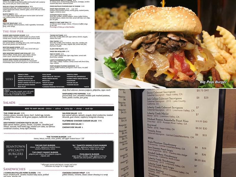 Boston Tavern Menu