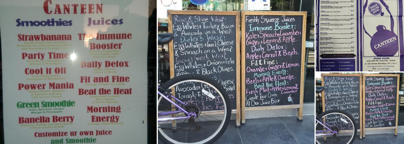 Canteen Delicatessen and Cafe Menu