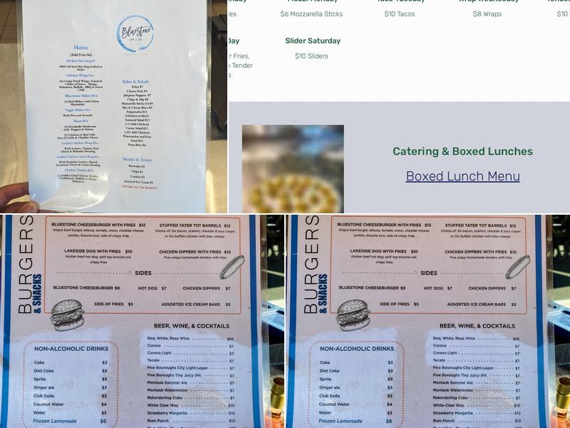 Bluestone Menu