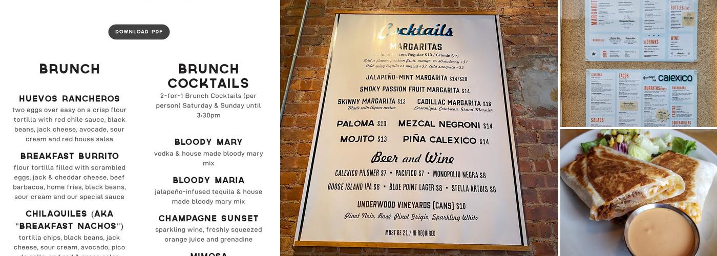 Calexico Menu