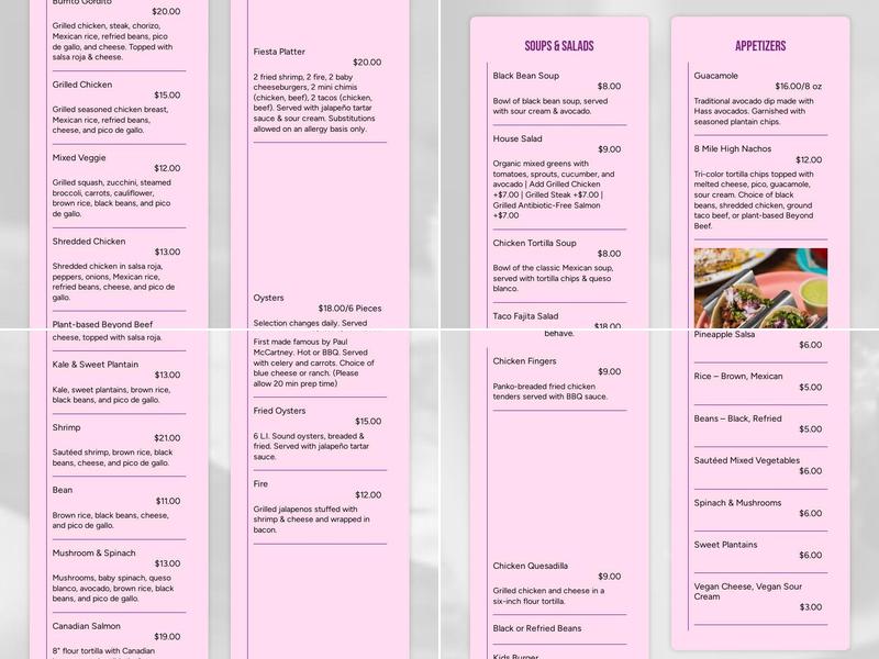 Burrito Bar & Kitchen Menu