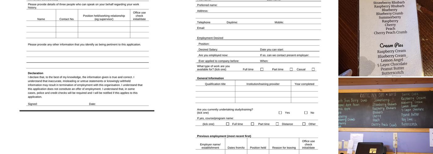 Rustic Inn Cafe Menu