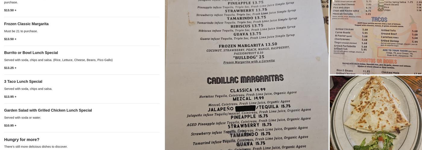 Nacho Macho Taco Menu