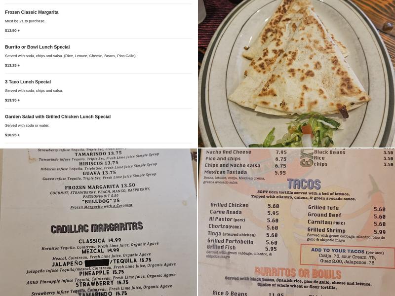 Nacho Macho Taco Menu