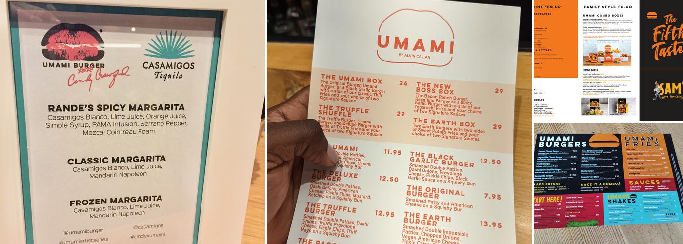 Umami Burger Menu
