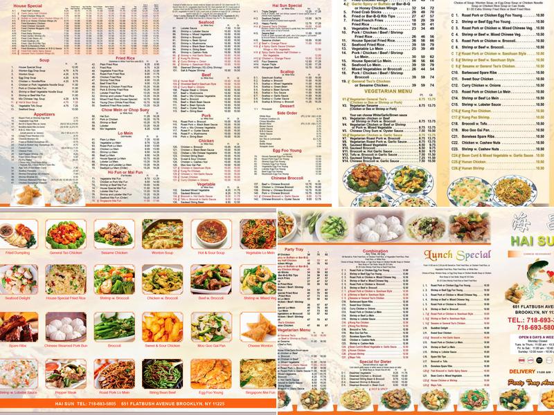 Hai Sun Menu